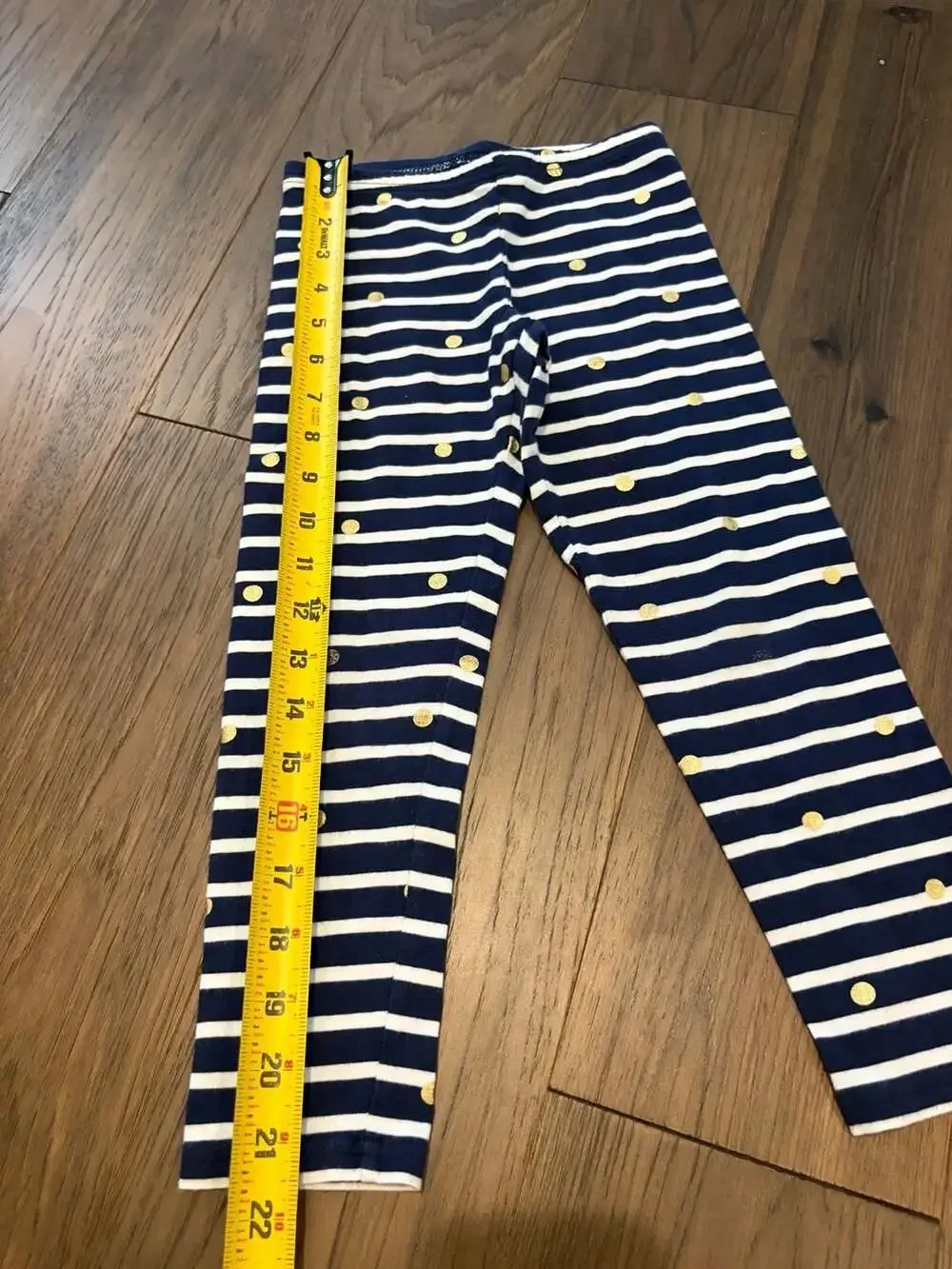 Old Navy Striped Gold Dot Leggings S/P (6-7)